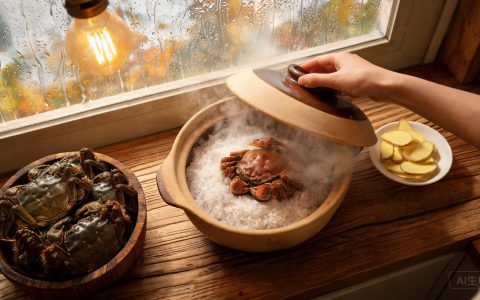 盐焗大闸蟹：粗盐里埋12分钟，蟹黄才起沙！