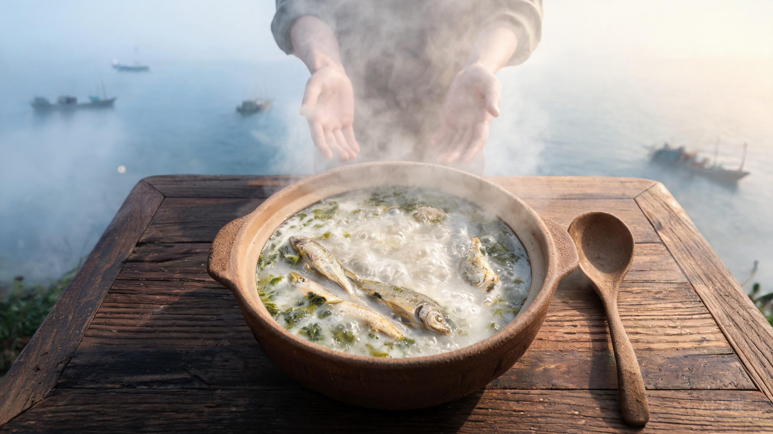 雪菜黄鱼汤:大火滚5分钟,汤白得像牛奶!