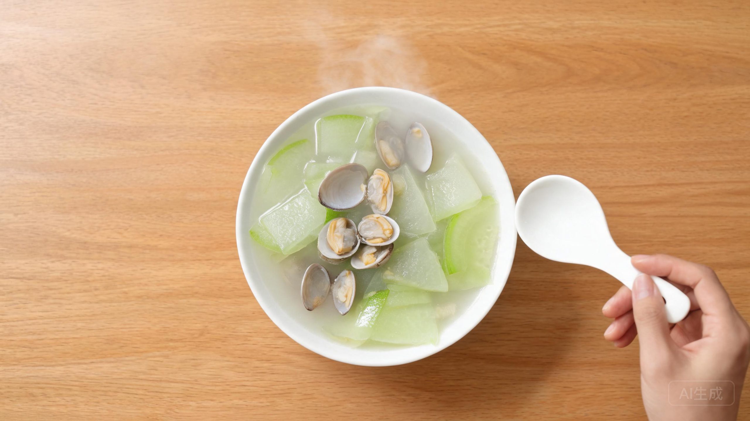 蛤蜊冬瓜汤:吐沙2小时,汤清味鲜不腥!