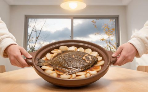 多宝鱼烧年糕！1锅出鲜，鱼肉嫩年糕糯，潮汕味
