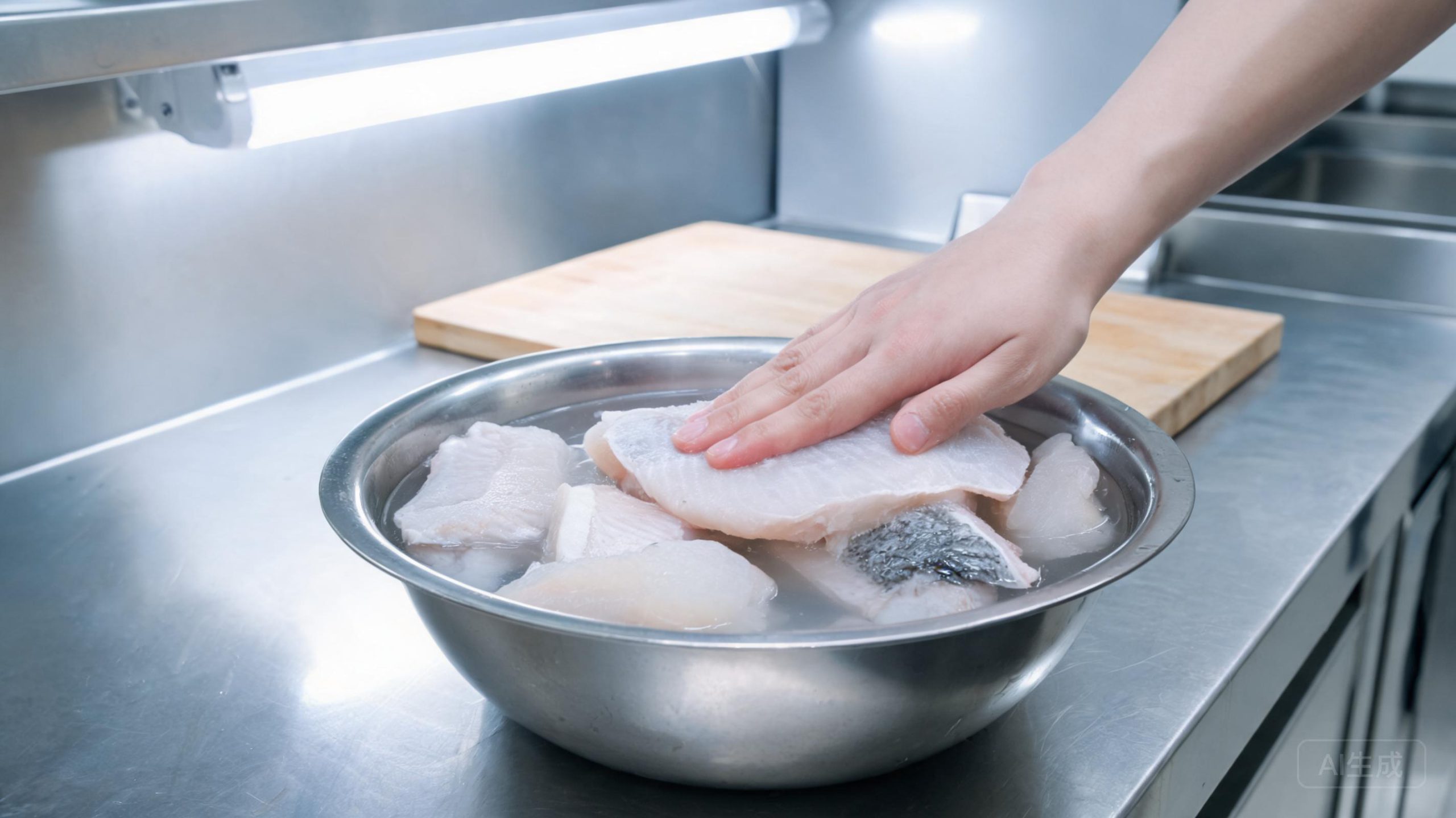 冻品海鲜别用热水解冻!后厨3步去腥保水
