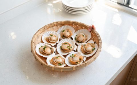 蒜蓉粉丝蒸扇贝，家庭版3步搞定