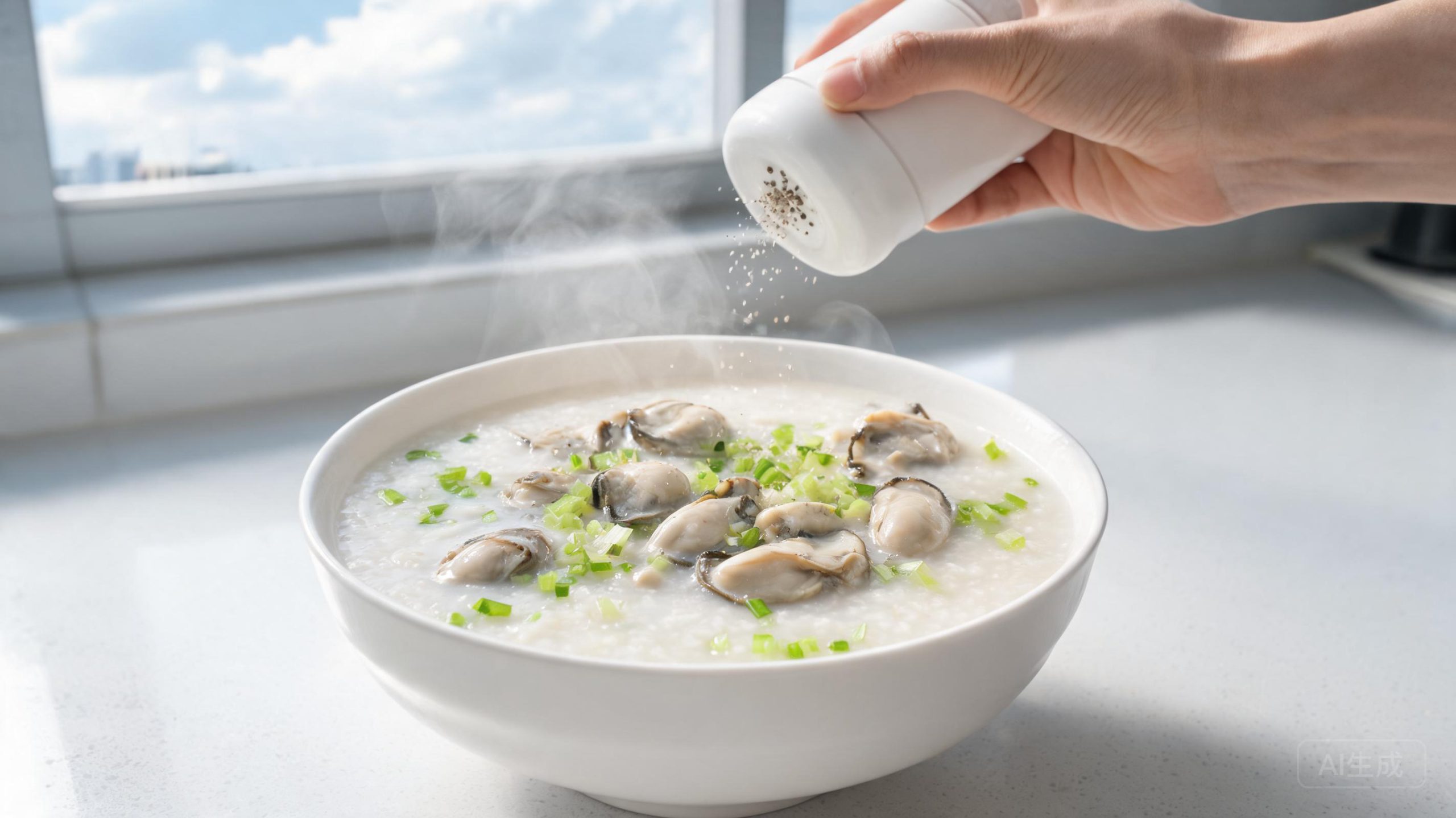 生蚝粥做出稳定味道，火候和时间要统一