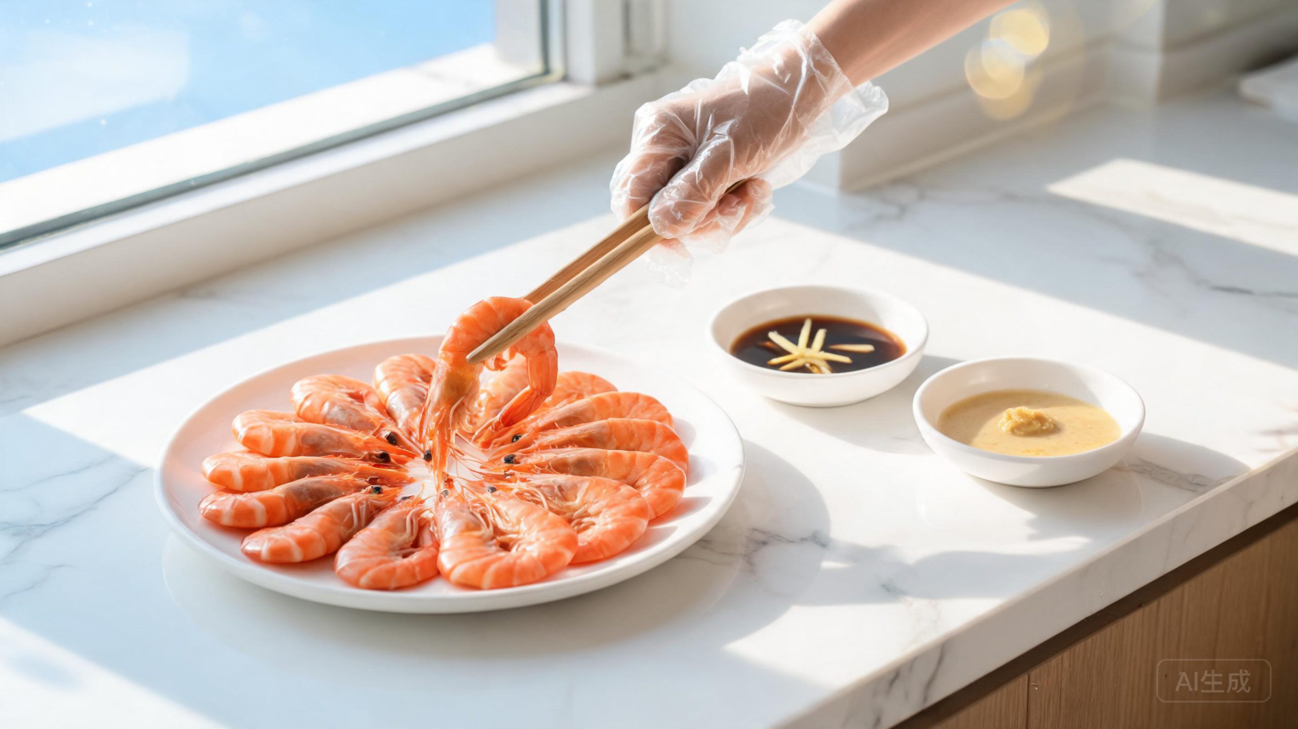 白灼基围虾总觉得寡淡？烫的时间对了，蘸料别乱调